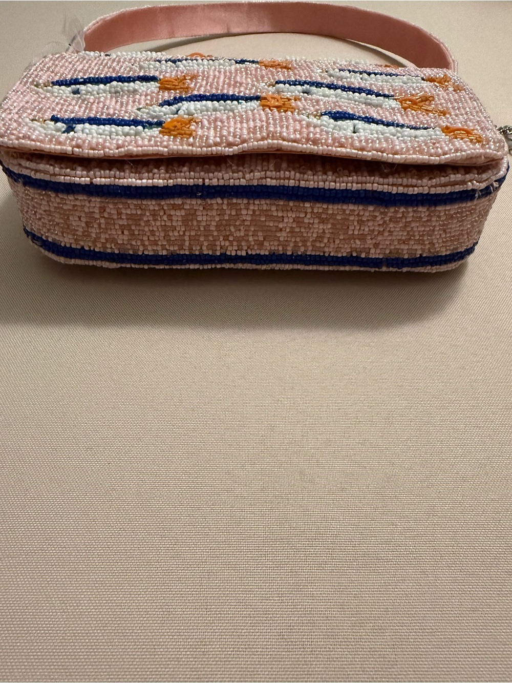 India Beaded Bag Pink Sardines with Sardine Bag Charm - Picture 9 of 11